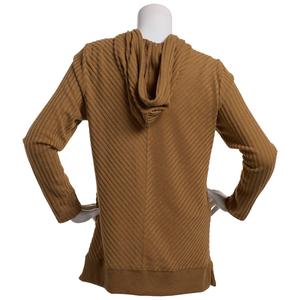 Womens NY Collection Long Sleeve Rib-Knit Pullover Hoodie alternate view