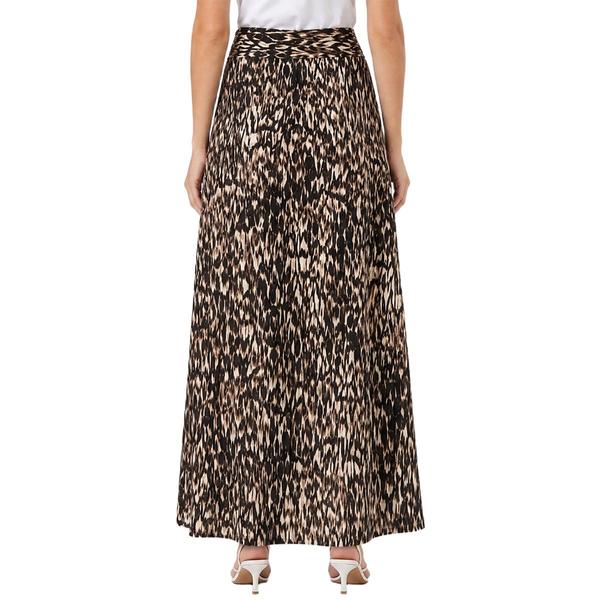 Womens NY Collection Tie Waist Brown Pelage Maxi Skirt alternate view