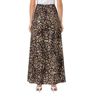 Womens NY Collection Tie Waist Brown Pelage Maxi Skirt alternate view