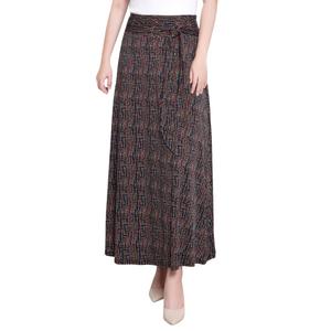 Womens NY Collection Tie Waist Abstract Maxi Skirt