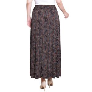 Womens NY Collection Tie Waist Abstract Maxi Skirt alternate view