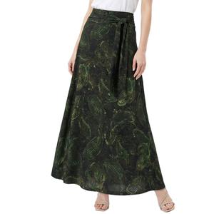 Womens NY Collection Tie Waist Faded Paisley Maxi Skirt