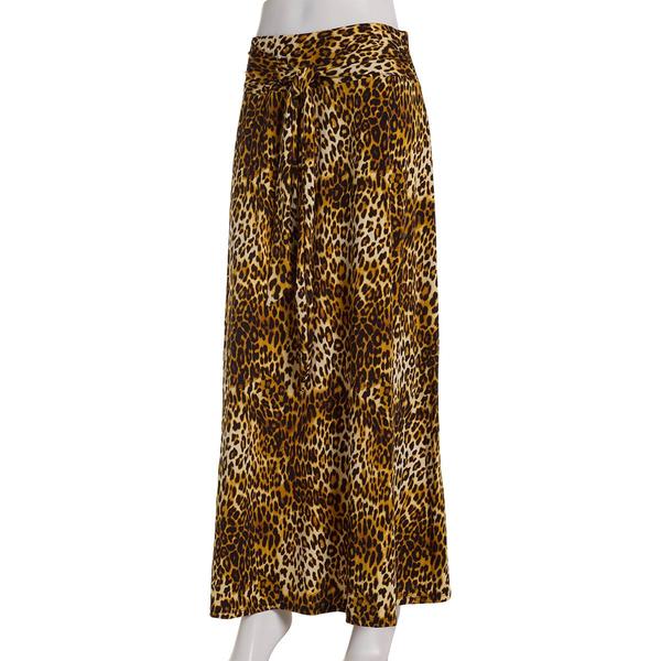 Womens NY Collection Tie Waist Leopard Maxi Skirt alternate view