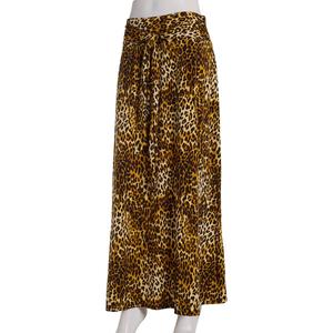 Womens NY Collection Tie Waist Leopard Maxi Skirt alternate view