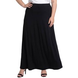 Plus Size NY Collection Pull On Solid Maxi Skirt
