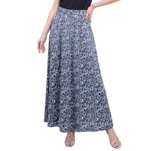 Womens NY Collection Abstract Floral O-Ring Sash Belt Maxi Skirt