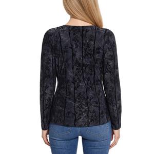 Womens NY Collection Long Sleeve Side Knot Branch Blouse alternate view