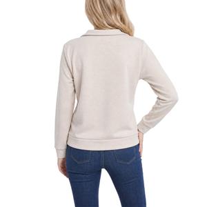 Womens NY Collection Long Sleeve 1/4 Zipper Pullover Sweatshirt alternate view