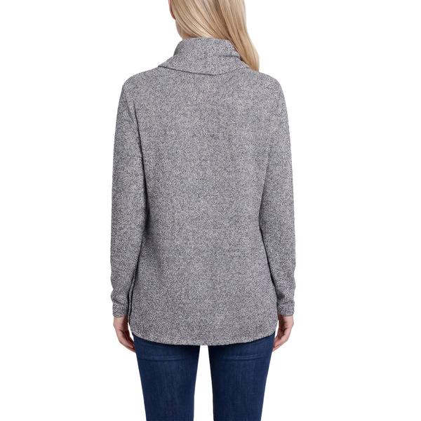 Womens NY Collection Long Sleeve Cowl Neck Side Button Sweater alternate view