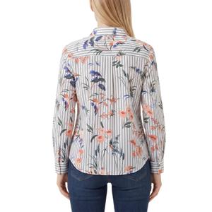 Womens NY Collection Long Sleeve Stripe Floral Button Down Blouse alternate view