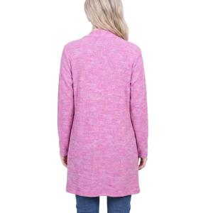 Womens NY Collection Long Sleeve Marled Rib Knit Open Cardigan alternate view
