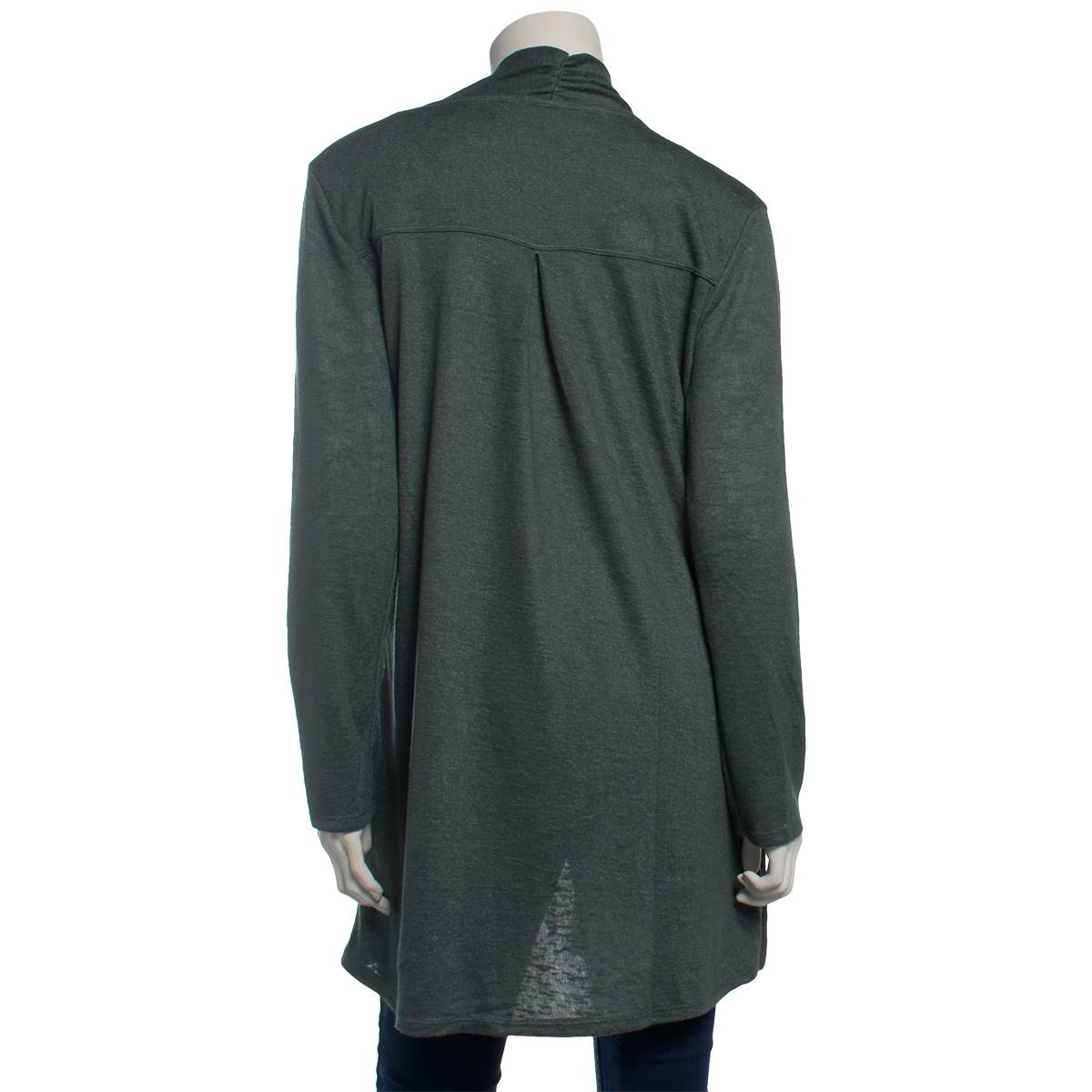 Womens NY Collection Long Sleeve Solid Heathered Cardigan