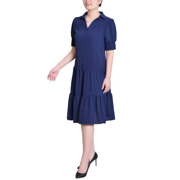 Petite NY Collection Short Sleeve Airflow A-Line Dress