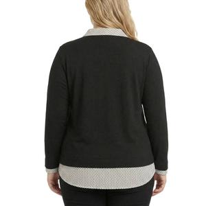 Plus Size NY Collection Long Sleeve Dot Two In One Sweater alternate view