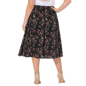 Plus Size NY Collection Pull On Floral Hacci Midi Skirt alternate view