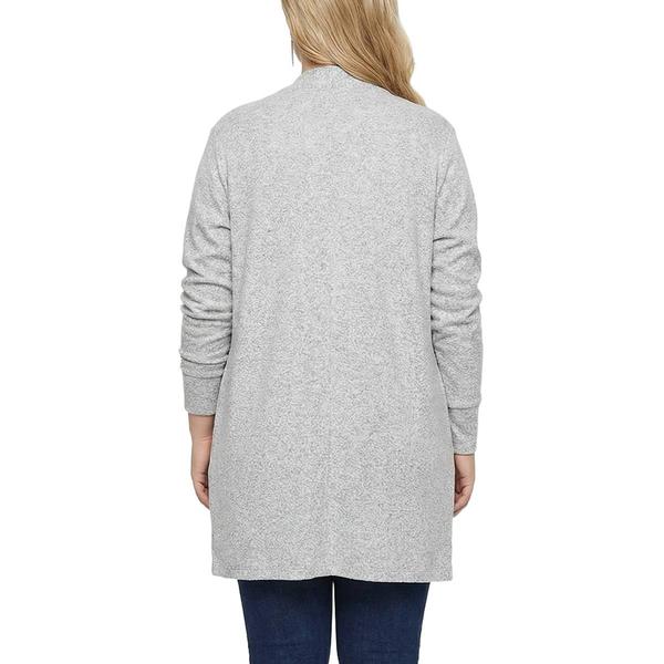 Plus Size NY Collection Long Sleeve Brushed Solid Long Cardigan alternate view