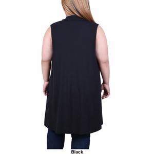Plus Size NY Collection Sleeveless Solid Cardigan with Pockets alternate view