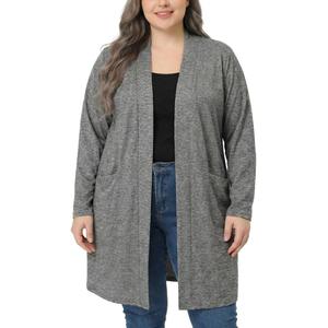 Plus Size NY Collection Long Sleeve Brushed Cardigan