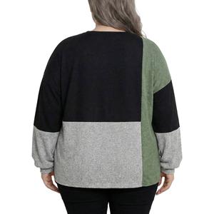 Plus Size NY Collection Long Sleeve Color Block Hacci Sweater alternate view