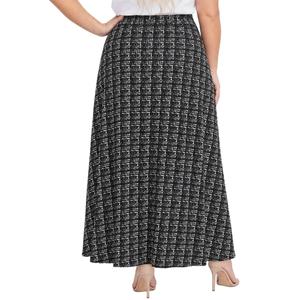 Plus Size NY Collection Tie Waist Weave Plaid Maxi Skirt alternate view