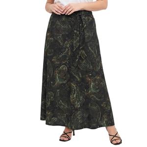 Plus Size NY Collection Tie Waist Faded Paisley Maxi Skirt
