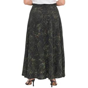Plus Size NY Collection Tie Waist Faded Paisley Maxi Skirt alternate view