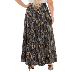 Plus Size NY Collection Tie Waist Brown Wave Maxi Skirt alternate view