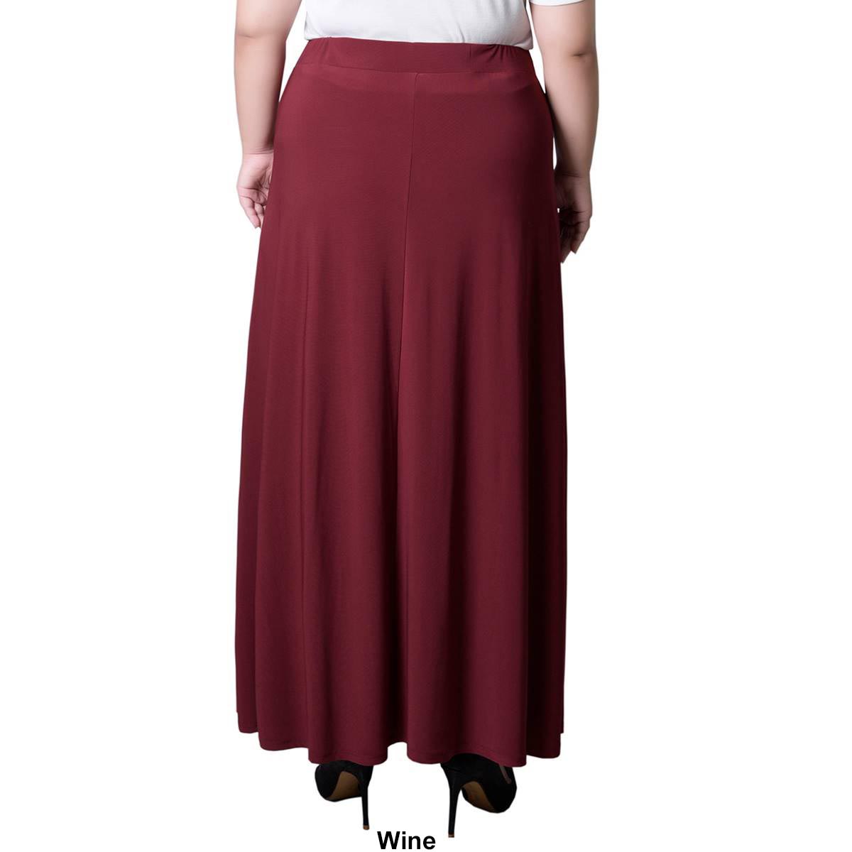 Plus Size NY Collection Long Solid O-Ring Skirt