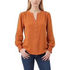 Petite NY Collection Long Smocked Sleeve Studded Detail Blouse alternate view