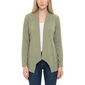 Petite NY Collection Long Sleeve Solid Open Front Cardigan