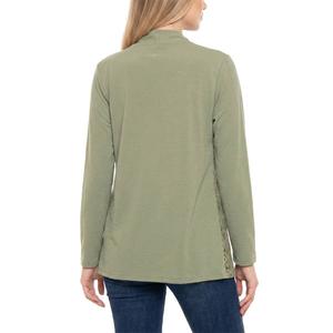 Petite NY Collection Long Sleeve Solid Open Front Cardigan alternate view