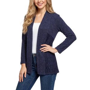 Petite NY Collection Long Sleeve Solid Open Front Hacci Cardigan alternate view