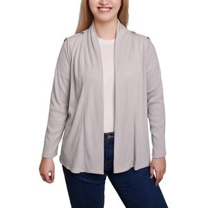 Petite NY Collection Long Sleeve Button Detail Cardigan alternate view