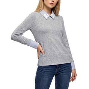 Petite NY Collection Long Sleeve Stripe Floral Hacci Sweater