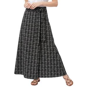 Petite NY Collection Tie Waist Weave Plaid Maxi Skirt