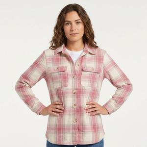 Womens Mountain Ridge Long Sleeve Twill Plaid Shacket - Pink