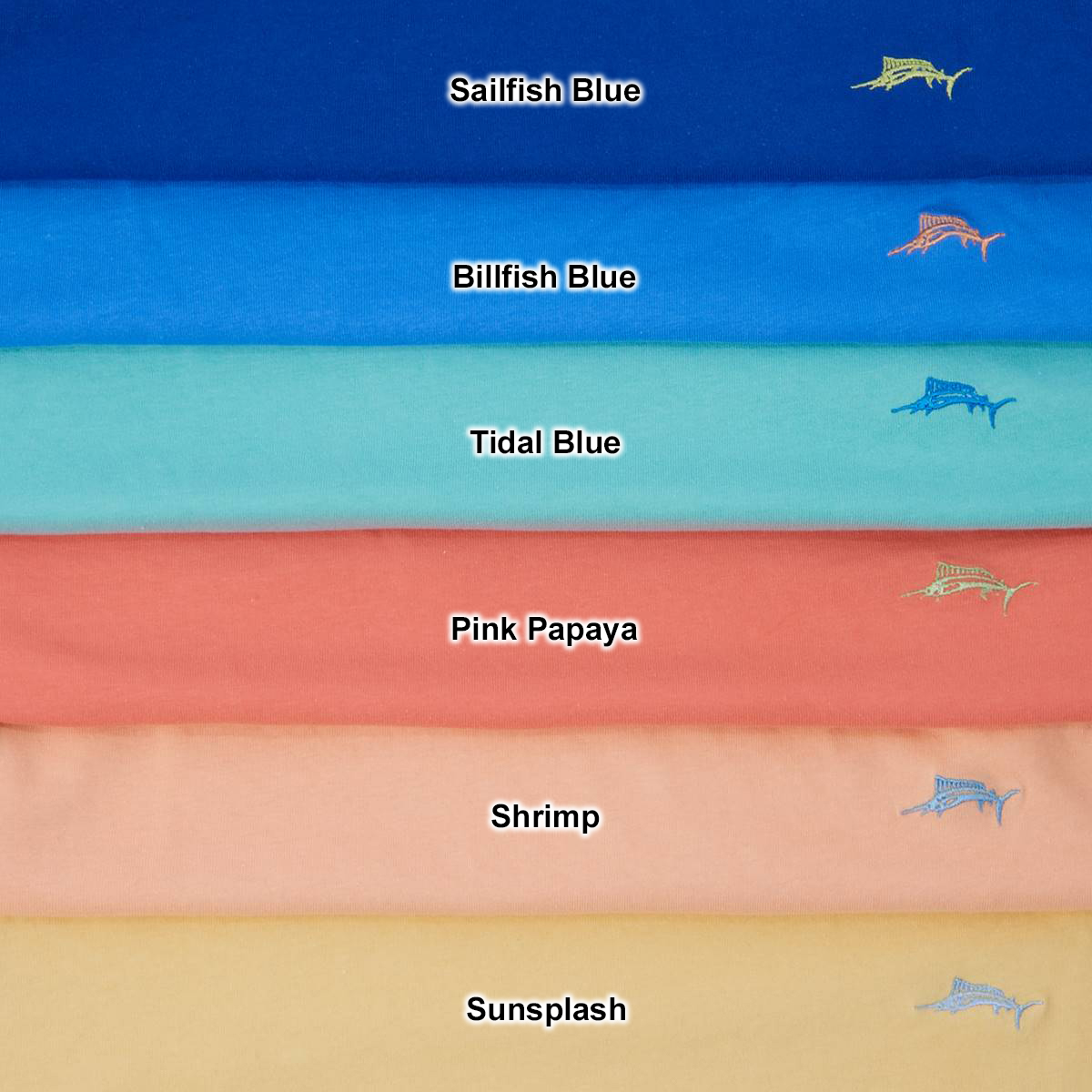 Mens Joe Marlin Solid Fish Logo Tee