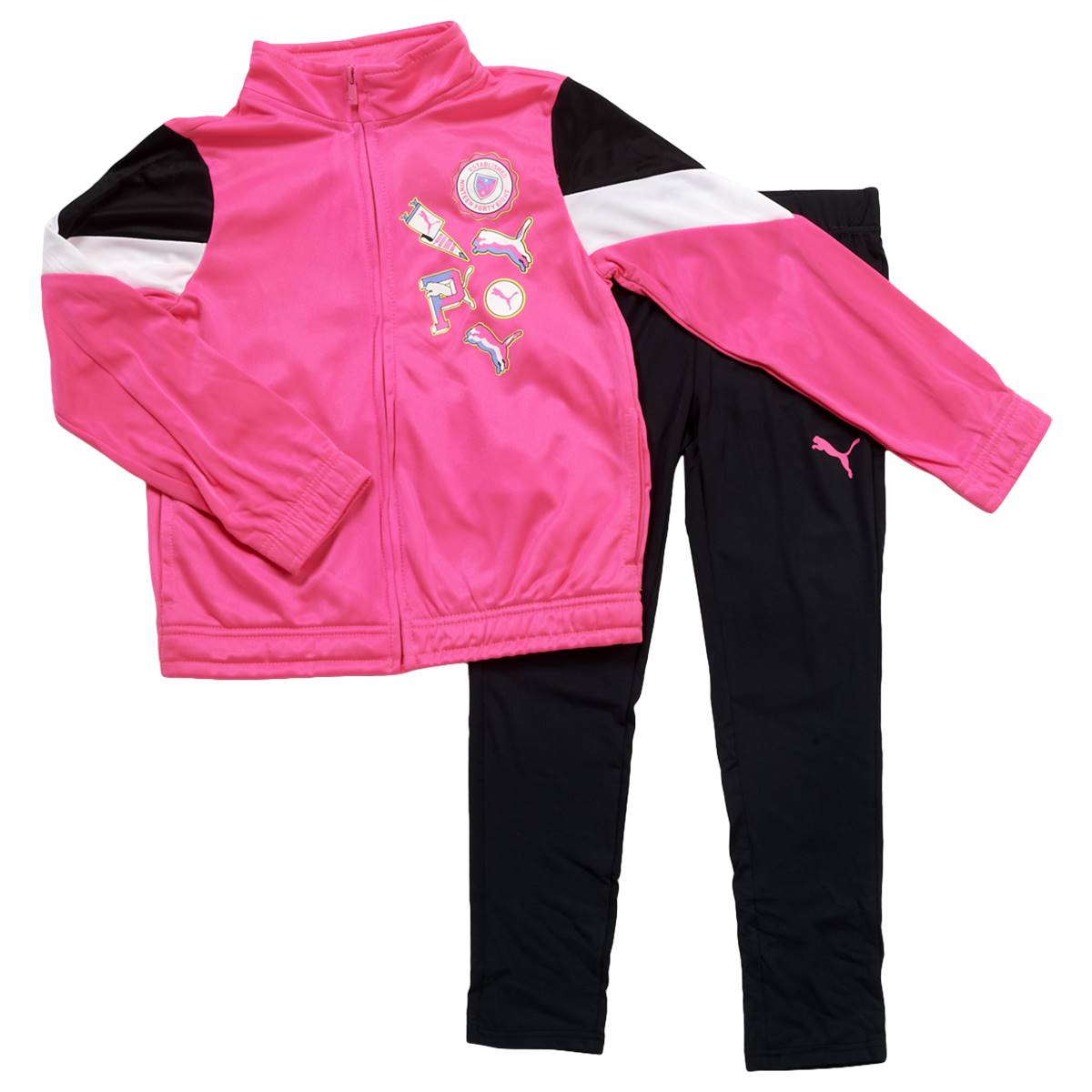 Girls (7-16) Puma(R) Tricot Track Jacket & Solid Leggings Set