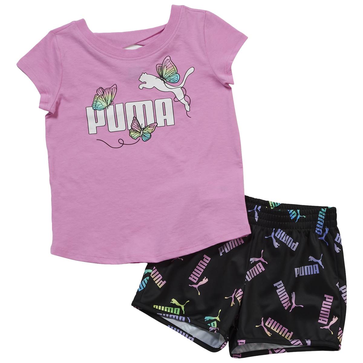 Girls (7-16) Puma Butterfly Tee & Logo Shorts Set