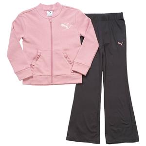 Girls (7-16) Puma(R) Ruffle Pocket Jacket with Flare Leggings Set