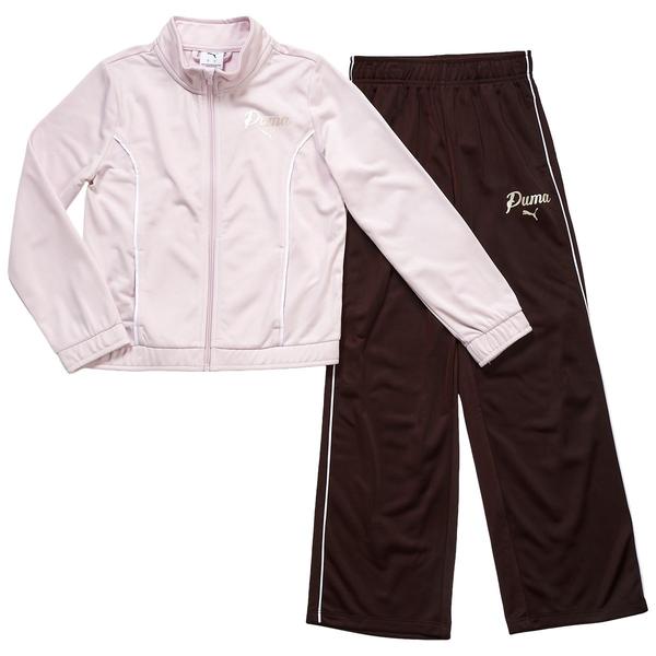 Girls (7-16) Puma(R) Long Sleeve Track Jacket w/ Wide Leg Pants
