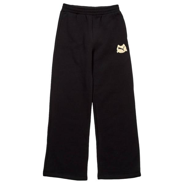 Girls (7-16) Puma(R) Wide Leg Fleece Lined Pants w/ Cat Patch