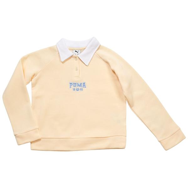 Girls (7-16) Puma(R) Fleece Lined Collared Rugby Crew Top