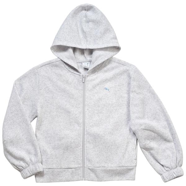 Girls (7-16) Puma(R) Iridescent Logo Fleece Lined Full Zip Hoodie
