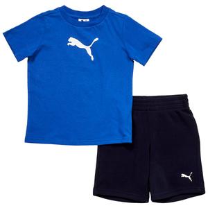 Boys (4-7) Puma(R) 2pc. Cotton Jersey Tee & Knit Shorts Set - Blue