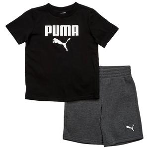 Boys (4-7) Puma(R) 2pc. Jersey Tee & Knit Shorts Set - Black