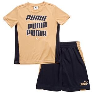 Boys (4-7) Puma(R) 2pc. Short Sleeve Tee & Shorts Set - Light Sand