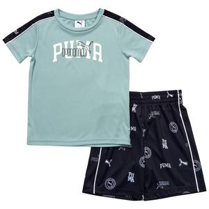 Boys (4-7) Puma(R) 2pc. Interlock Short Sleeve Tee and Shorts alternate view