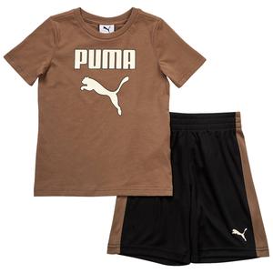 Boys (4-7) Puma(R) 2pc. Jersey Tee & Interlock Shorts Set - Taupe