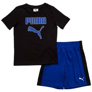 Boys (4-7) Puma(R) 2pc. Jersey Tee & Interlock Shorts Set - Black